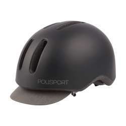 Casque Vélo Polisport Commuter Noir/Gris Avant 2