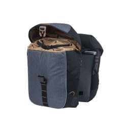 Sacoche BASIL Miles Double Bag Gris Ouvert