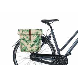 BASIL Ever-Green Double Bag Mounted On Bike Side