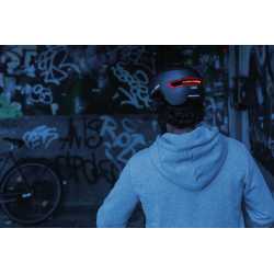 Casque ABUS HUD-Y Blue On Rider Night