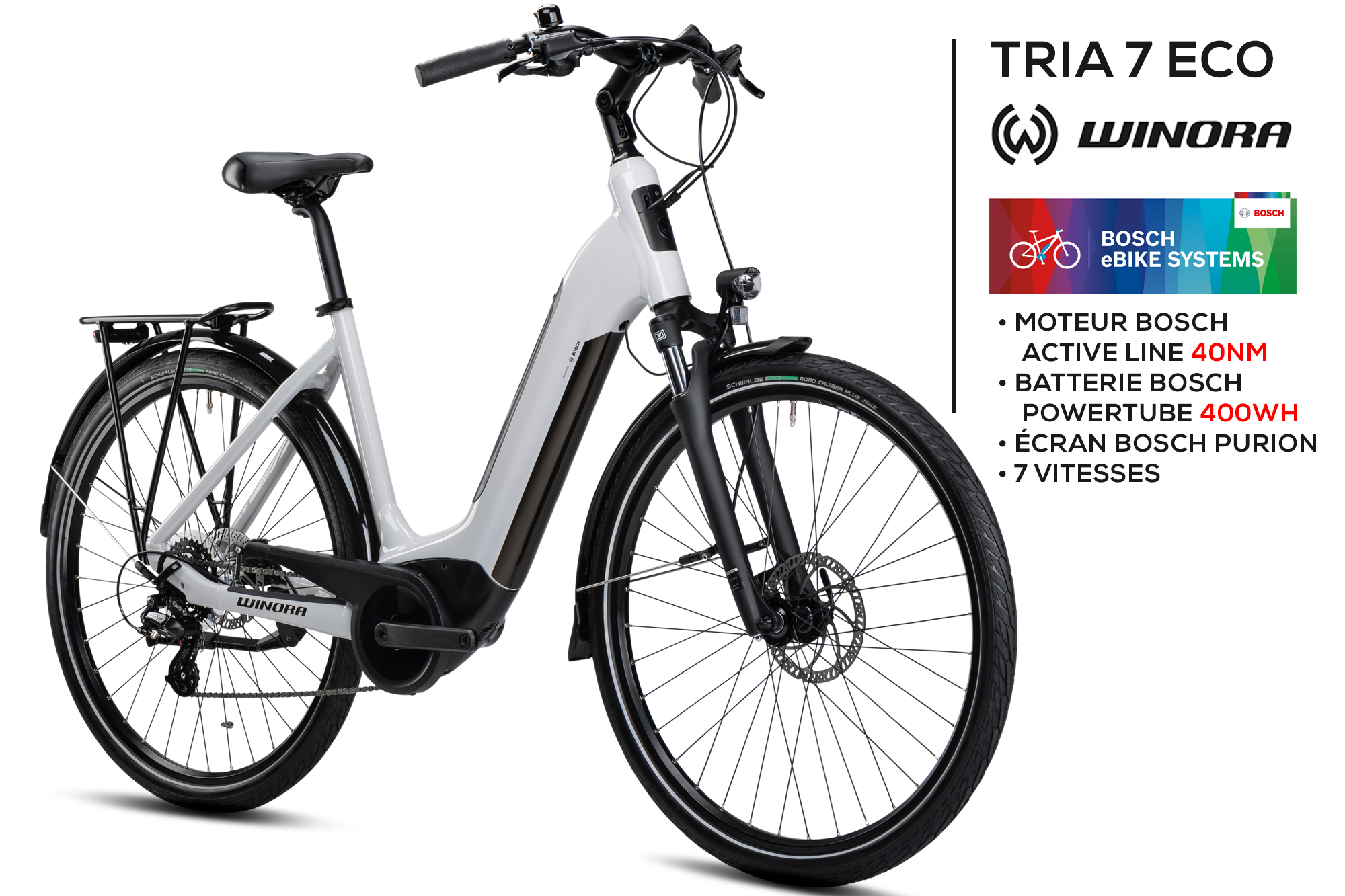 Winora Tria 7 Eco vélo électrique de ville idéal